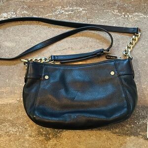 Michael Kors Black leather  hobo bag AI-1403 chain and leather strap, XBody